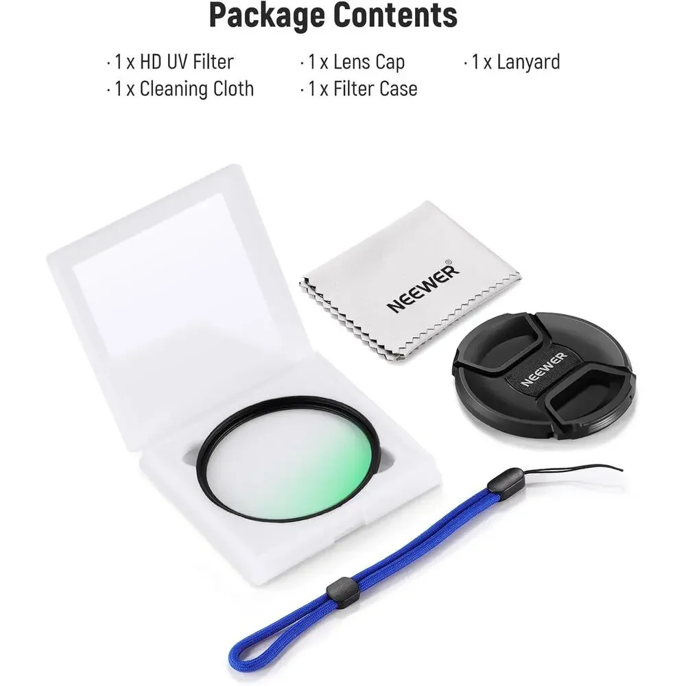 NEEWER 72mm MC UV Protection Filter with Lens Cap